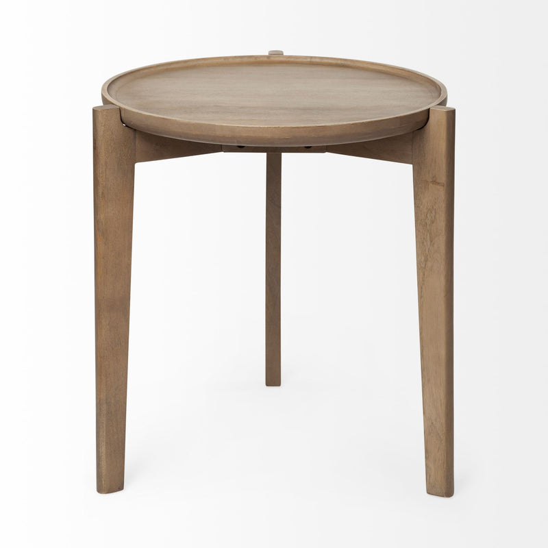 24" Round End Table - Brown
