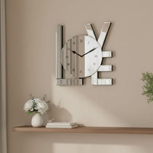 Load image into Gallery viewer, Mirrored Love Wall Clock - Silver
