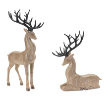 Load image into Gallery viewer, Poly Deer Figurine (Set of 2) - Brown / Black
