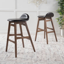 Load image into Gallery viewer, Contemporary Bar Stool With Stylish Seat And Small Backrest
