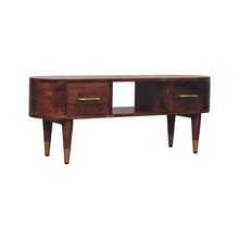 Load image into Gallery viewer, Solid Wood Enclosed Open Storage TV Stand (719192) - Brown

