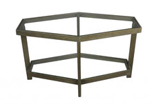 Load image into Gallery viewer, Modern Hexagonal Glass Top Coffee Table - Clear Brown
