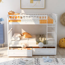 Load image into Gallery viewer, Full over Full Bunk Bed with Drawers, Convertible Beds, White(OLD SKU: SM000241AAK-1)
