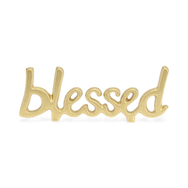 Blessed Hand Painted Tabletop Sculpture - Gold