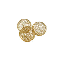 Load image into Gallery viewer, Wire 3 Decorative Orbs (Set of 3) - Gold
