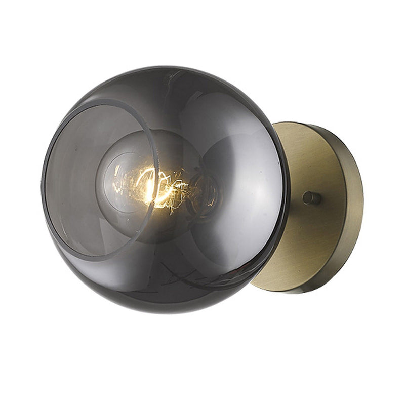 Glass Wall Light - Gold / Smoked