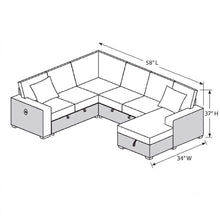 Load image into Gallery viewer, Convertible Sectional Upholstered Sleeper Sofa With Storage Chaise
