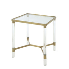 Load image into Gallery viewer, Penstemon - End Table - Clear Acrylic, Gold Stainless Steel &amp; Clear Glass
