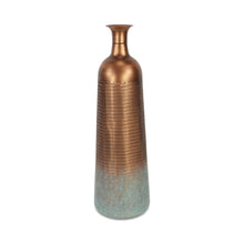 Load image into Gallery viewer, Abstract Tapered Floor Vase - Copper / Teal
