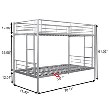 Load image into Gallery viewer, Metal Twin over Twin Bunk Bed/ Heavy-duty Sturdy Metal/ Noise Reduced Design/ Safety Guardrail/ 2 Side Ladders/ CPC Certified/ No Box Spring Needed
