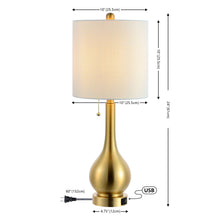 Load image into Gallery viewer, Gourd Table Lamps LED With Drum Shades (Set of 2) - Brass
