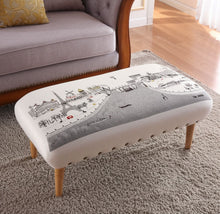 Load image into Gallery viewer, Wool Ottoman - Cream / Brown
