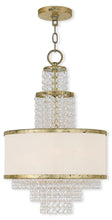 Load image into Gallery viewer, 22" Three Light Metal Dimmable Chandelier With Shades - Gold / Clear / Off White
