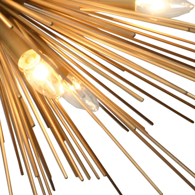 Sputnik Twelve Light Metal Chandelier - Gold