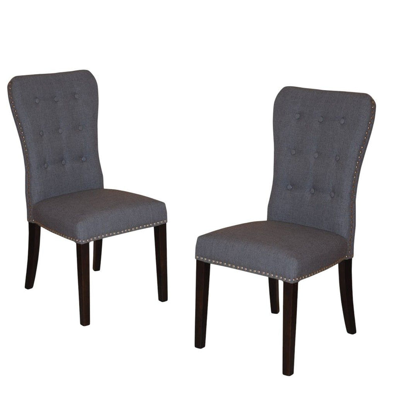 Fabric Wood Dining Side Chairs (Set of 2) - Gray
