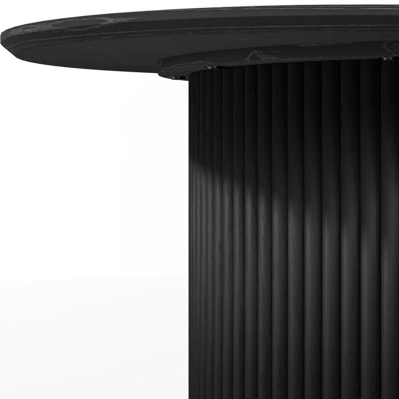 67" Wood Double Pedestal Base Oval Dining Table - Black