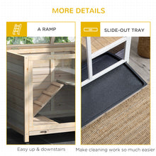 Load image into Gallery viewer, Pawhut - Indoor Rabbit Hutch With Wheels, Desk And Side Table Sized, Wood Rabbit Cage, Waterproof Small Rabbit Cage - Natural

