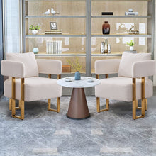 Load image into Gallery viewer, Modern Decorative Chair Teddy Fleece Upholstered And Metal Foot
