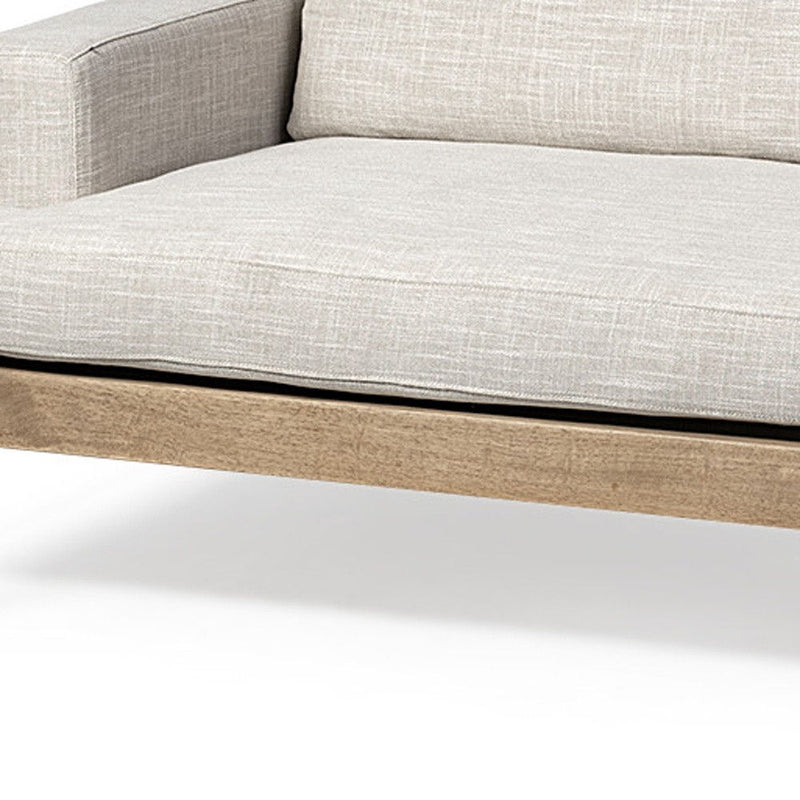 Fabric Sofa With Black Legs - Beige