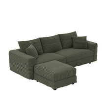 Load image into Gallery viewer, Convertible Deep Seat Sofa With Soft Pillows And Ottomans
