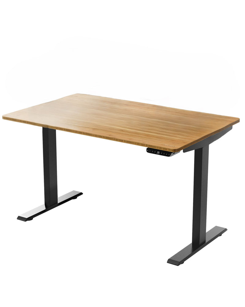 30" x 60" Adjustable Stainless Steel Computer Desk - Brown And Black
