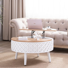 Load image into Gallery viewer, Round Coffee Table With Storage - White / Light Oak

