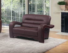 Load image into Gallery viewer, Faux Leather Love Seat - Brown / Dark Brown
