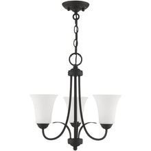 Load image into Gallery viewer, 18" Three Light Dimmable Chandelier With Shades - Black
