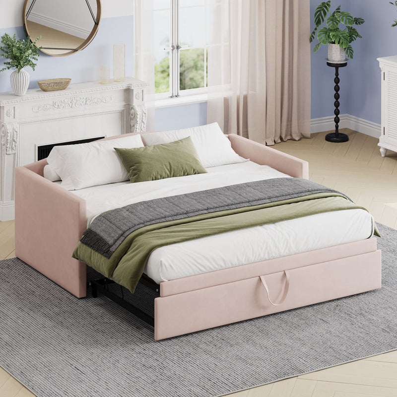 Daybed With Pop Up Trundle, Upholstered Sofa Bed