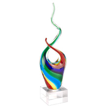 Load image into Gallery viewer, Murano Modern Abstract Tabletop Sculpture (376076) - Clear / Red / Blue

