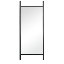 Load image into Gallery viewer, 71" Solid Wood Ladder Leaning Framed Full Length Mirror - Black
