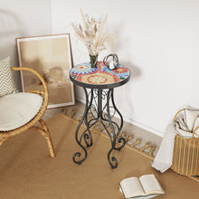 Load image into Gallery viewer, Colorful Outdoor Side Table With Ceramic Tile Top
