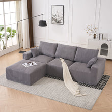 Load image into Gallery viewer, Modular Sectional Sofa With Ottoman, USB And Type C Charger, Petal Armrest Design
