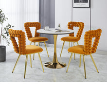 Load image into Gallery viewer, Modern Chair With Iron Tube Legs, Soft Cushions And Comfortable Backrest, Suitable For Dining Room, Living Room, Cafe, Hairball Back
