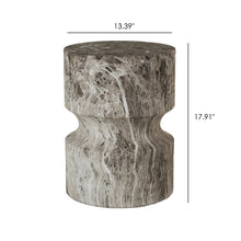 Load image into Gallery viewer, Outdoor Geometric Round End Table - Marble
