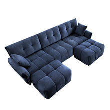 Load image into Gallery viewer, Sofa Set With Ottoman And Pillows, Textured, High Resilience Cushions
