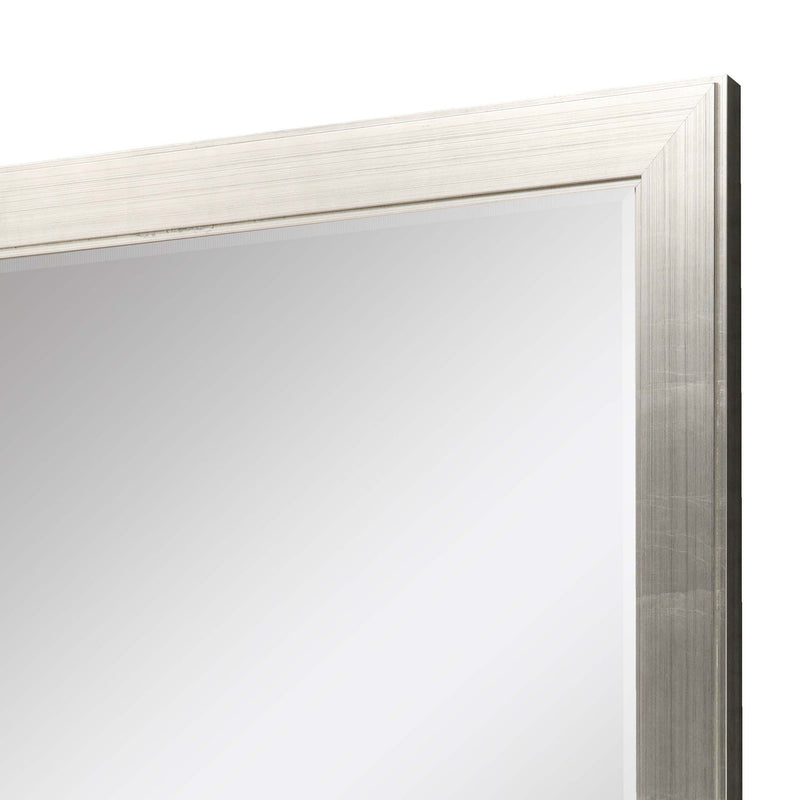 53" Solid Wood Framed Accent Mirror - Silver
