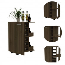 Load image into Gallery viewer, Rolling Dining Room Bar Cart With Wine Storage - Brown
