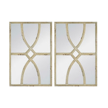 Load image into Gallery viewer, Rectangular Wooden Wall Mirror With Antique Frame, Vertical Or Horizontal Home Decor For Living Room (Set of 2)
