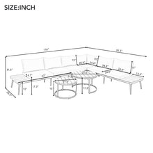 Load image into Gallery viewer, Modern Outdoor Sectional Sofa Set With Nesting Coffee Tables
