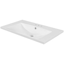 Load image into Gallery viewer, 30" Single Bathroom Vanity Top With Undermount Basin, Rectangular Shape, 3 Faucet Holes - White
