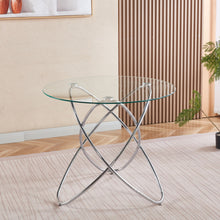 Load image into Gallery viewer, Metal Leg Dining Table With Tempered Glass Top
