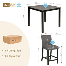 Load image into Gallery viewer, 5 Piece Counter Height Table Set, Square Table And 4 Upholstered Chairs
