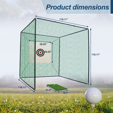 Load image into Gallery viewer, Golf Practice Net Cage With Metal Frame Hitting Net Kit Indoor Outdoor - Black
