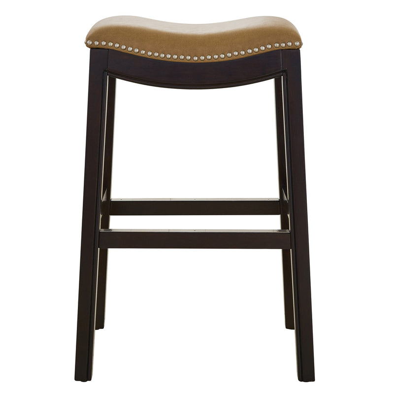 Backless Counter Height Bar Chair - Tan / Espresso