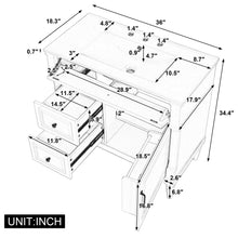 Load image into Gallery viewer, Freestanding Bathroom Vanity With Sink, Adjustable Shelf, Flip Drawer

