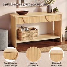 Load image into Gallery viewer, Fluted Console Table With Semi Circular Drawers - Natural
