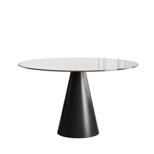 Load image into Gallery viewer, Round Dining Table - Black / Brown - Tempered Glass
