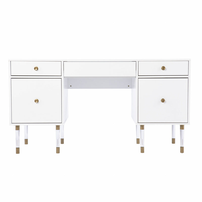 Writing Desk With Four Drawers - White