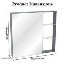 Load image into Gallery viewer, Medicine Cabinet, Wall Mounted Bathroom Mirror With Storage, Adjustable Shelves - Black Brown
